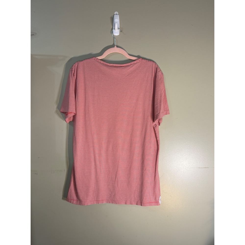 Lacoste Mens Slim Fit Striped T-Shirt Red White Cotton Size 5 Large F8330 - Picture 2 of 6